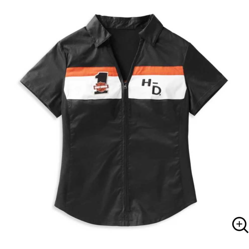 Harley-Davidson Women's Crew Stripe zip Front Shirt Size XL